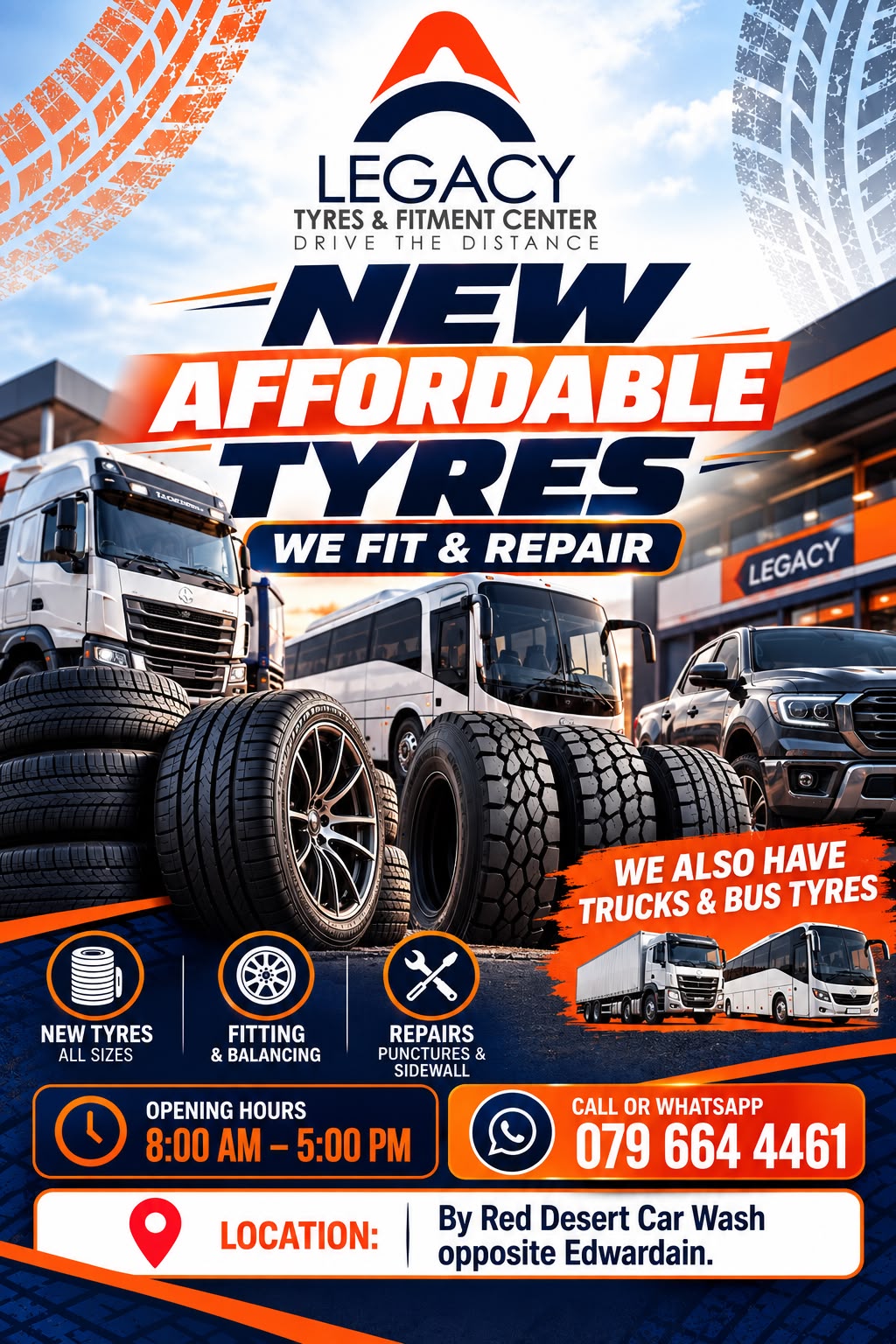 New affordable tyres — we fit & repair