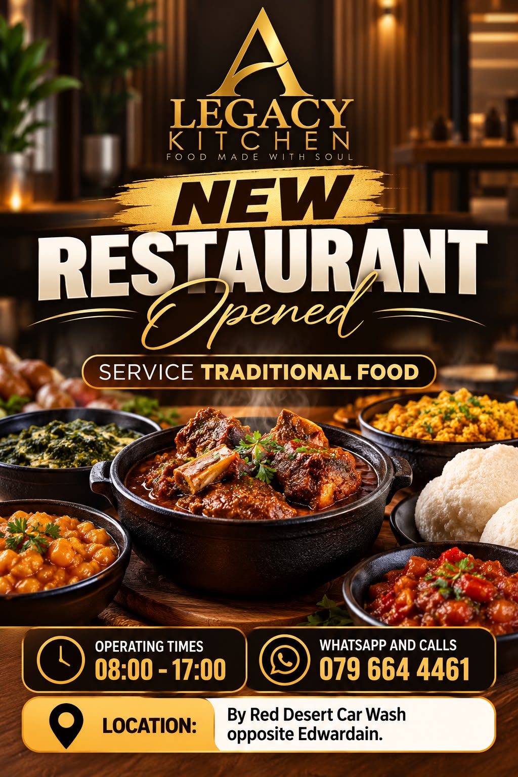 Now open — Legacy Kitchen